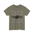 Touchdown Football Tee — Camo Lettering & Checkerboard Graphic