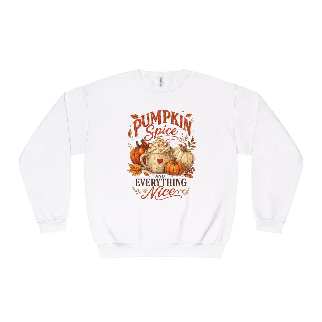 Pumpkin Spice Crewneck Sweatshirt — "Pumpkin Spice and Everything Nice" Fall Graphic