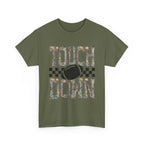 Touchdown Football Tee — Camo Lettering & Checkerboard Graphic