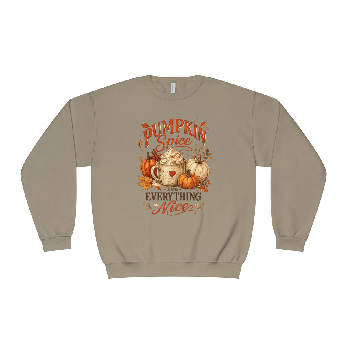 Pumpkin Spice Crewneck Sweatshirt — "Pumpkin Spice and Everything Nice" Fall Graphic