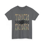 Touchdown Football Tee — Camo Lettering & Checkerboard Graphic