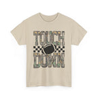 Touchdown Football Tee — Camo Lettering & Checkerboard Graphic